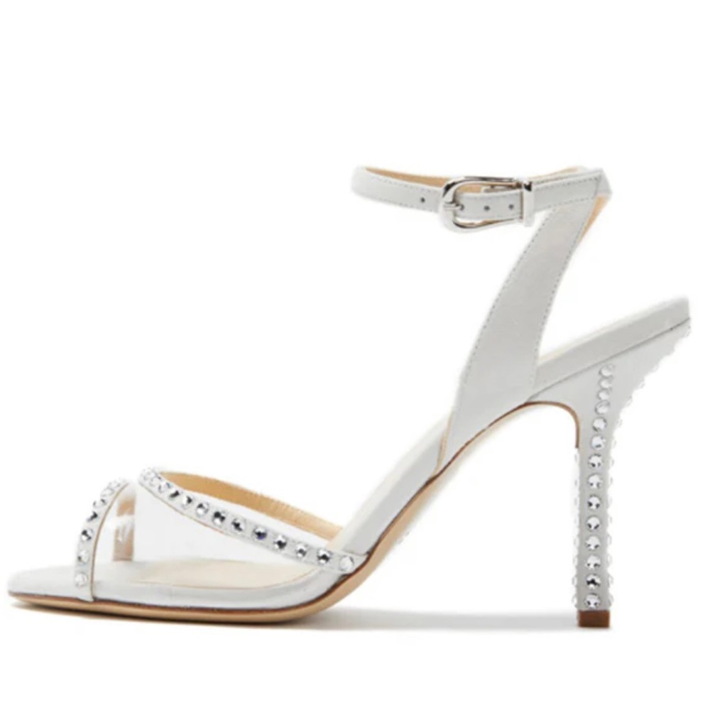 Monique Lhuillier Destiny Leather Sandal SZ- 38.5